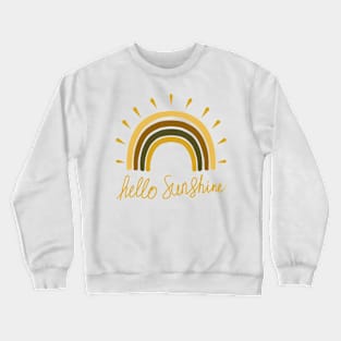 Hello Sunshine Earth Tones Rainbow Pattern Hand Drawing Crewneck Sweatshirt